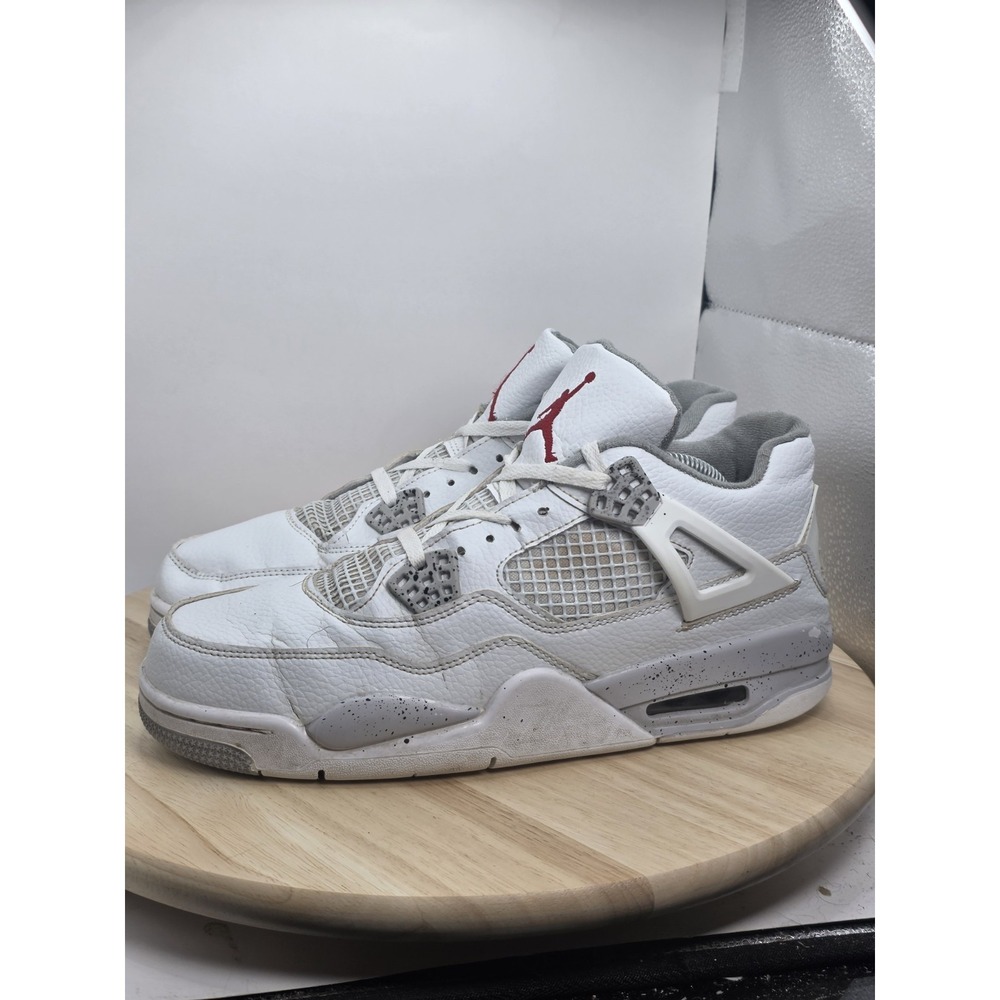 Mens Size 9.5 - Air Jordan 4 Retro OG White/Grey/Red Sneakers